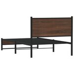 vidaXL Cadre de lit en métal sans matelas chêne marron 100x200 cm