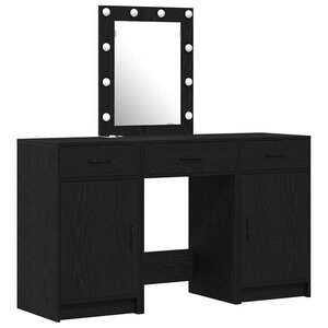 vidaXL Table de Toilette Noir 50 x 41 x 135 cm Bois d'ingénierie