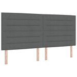 vidaXL Lit à ressort LED avec matelas Gris foncé 200 x 200 cm tissu