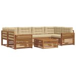 vidaXL Ensemble de canapés d'extérieur 7 Pièces Naturel et Beige