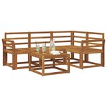 vidaXL Ensemble de canapés d'extérieur 5 Pièces Naturel