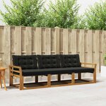 vidaXL Ensemble de canapés d'extérieur 3 pc Naturel et Noir
