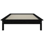 vidaXL Cadre de lit Noir 100x200 cm Bois de pin massif