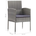 vidaXL Ensemble à manger de jardin 7 Pièces Résine tressée Anthracite