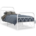 vidaXL Cadre de lit métal sans matelas avec pied de lit blanc 90x200cm