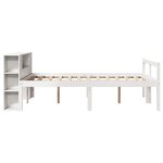 vidaXL Lit bibliothèque sans matelas blanc 135x190 cm bois pin massif