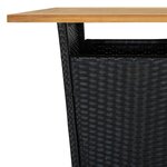 vidaXL Ensemble de bar de jardin 3 Pièces et coussins Résine tressée Noir