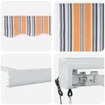 vidaXL Auvent rétractable automatique rayé multicolore 350x250 cm