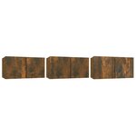 vidaXL Meubles TV suspendus 3 Pièces Chêne fumé 60x30x30 cm