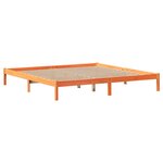 vidaXL Lit bibliothèque sans matelas cire marron 200x200 cm pin massif