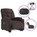 vidaXL Fauteuil inclinable de massage électrique Marron foncé Tissu