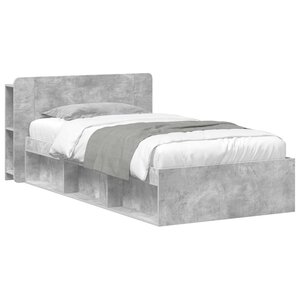 vidaXL Cadre de lit avec rangement Gris béton 100 x 200 cm