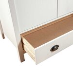 vidaXL Garde-robe à 2 portes Hill Blanc 89x50x170cm Bois de pin solide