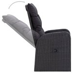 vidaXL Ensemble à manger de jardin avec coussins 3 Pièces noir