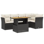 vidaXL Salon de jardin 5 Pièces avec coussins noir résine tressée