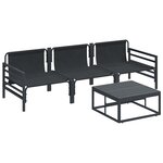 vidaXL Ensemble de canapé de jardin 4 Pièces Anthracite Acier
