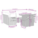 vidaXL Salon de jardin avec coussins 7 Pièces beige résine tressée