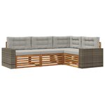 vidaXL Ensemble de canapés d'extérieur 4 pc Naturel et gris clair
