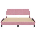 vidaXL Cadre de lit et tête de lit sans matelas rose 140x190cm velours