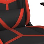 vidaXL Chaise de jeu avec repose-pied Noir et rouge Similicuir