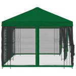 vidaXL Gazebo avec murs latéraux 6 x 3 m Vert Polyester et Acier