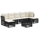 vidaXL Ensemble de canapé de jardin 8 Pièces Noir polyrotin