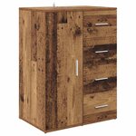 vidaXL Buffets avec tiroir Corona 2 Pièces Bois Ancien 59 x 39 x 80 cm