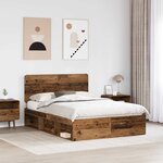 vidaXL Cadre de lit Bois ancien 140 x 190 cm Bois de pin massif