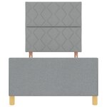 Lit vidaXL Gris clair 100x200 cm Tissu