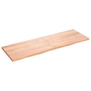 vidaXL Dessus de table marron clair bois chêne massif traité