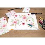 Set Water Coloring aquarelle Floral 5 feutres + Kit TOMBOW