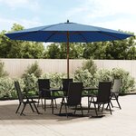 vidaXL Parasol de jardin avec mât en bois bleu azuré 400x273 cm