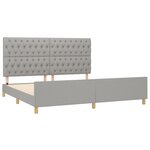 vidaXL Cadre de lit avec tête de lit Gris clair 200x200 cm Tissu
