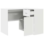 vidaXL Bureau d'angle 2 Pièces Blanc 102 x 50 x 75 cm Bois d'ingénierie