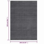 vidaXL Tapis shaggy doux lavable 160x230 cm Antidérapant Anthracite