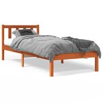 vidaXL Cadre de lit cire marron 90x200 cm bois de pin massif