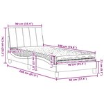 vidaXL Lit avec matelas gris clair 90x190 cm tissu