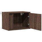 vidaXL Table de chevet murale avec lumières LED chêne marron