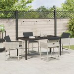 Ensemble de salle à manger jardin 5 pièces vidaXL avec coussins en poly rattan gris clair