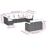 vidaXL Salon de jardin avec coussins 9 Pièces beige résine tressée