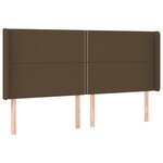 vidaXL Tête de lit avec oreilles Marron foncé 183x16x118/128 cm Tissu