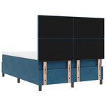 vidaXL Lit avec sommier avec matelas et banc bleu foncé 140x190 cm