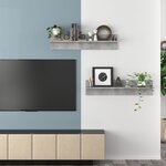 vidaXL Étagères murales 2Pièces Gris béton 80x11 5x18cm bois d'ingénierie