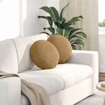 vidaXL Coussins de siège 2 Pièces Marron Ø 40 x 13 cm Velours