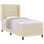 vidaXL Lit à ressorts avec matelas Crème 90 x 200 cm tissu
