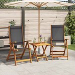 vidaXL Chaises pliables de jardin lot de 2 Bois d'acacia et textilène
