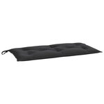 vidaXL Coussin de banc de jardin noir 110x50x7 cm tissu oxford