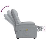 vidaXL Fauteuil de massage Gris clair Tissu