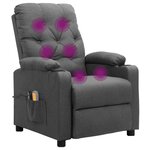 vidaXL Fauteuil électrique de massage Gris clair Tissu