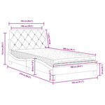 vidaXL Lit avec matelas gris clair 100x200 cm velours